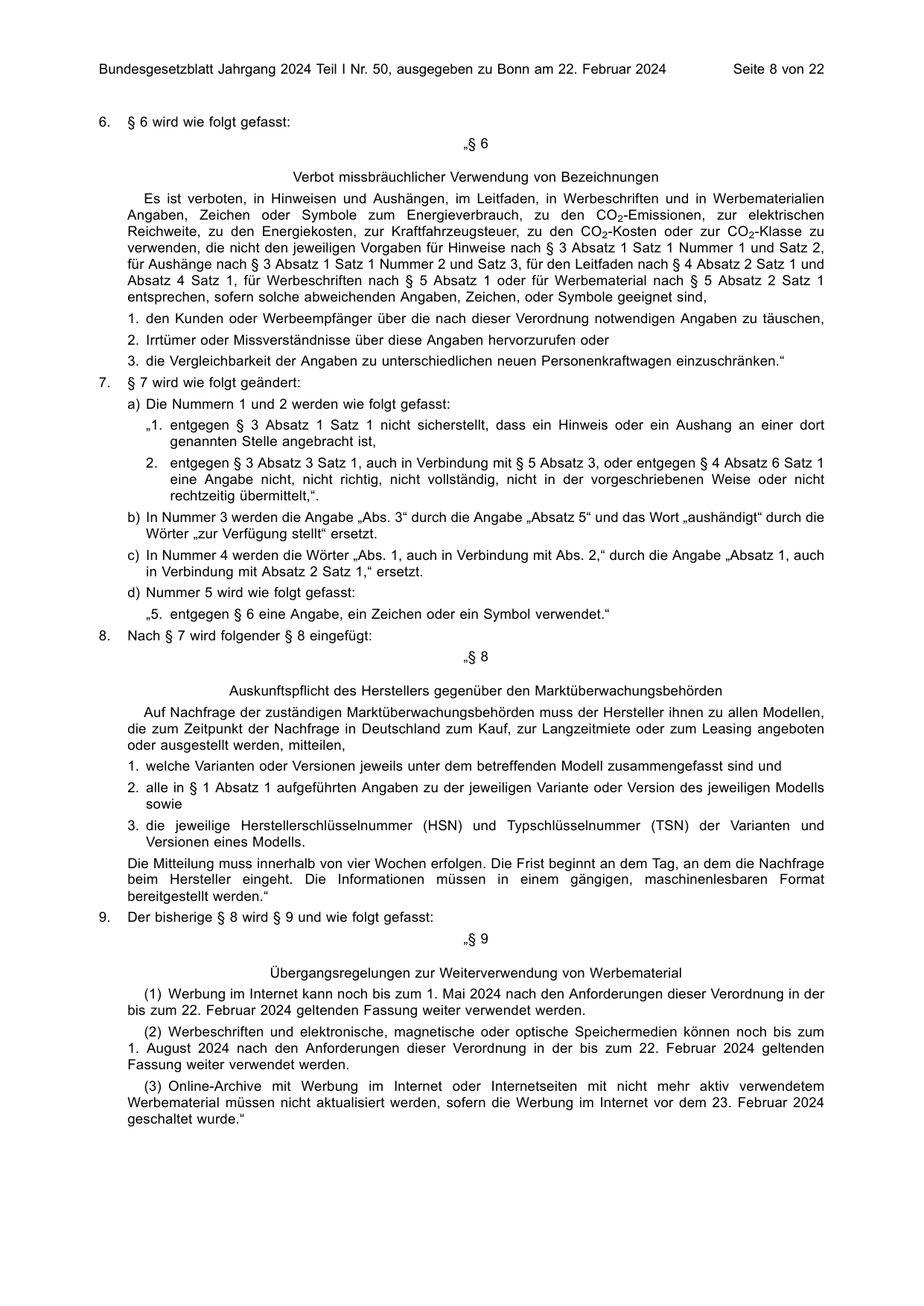 BGBl. 2024, Seite 8 — Originalseite als Abbildung