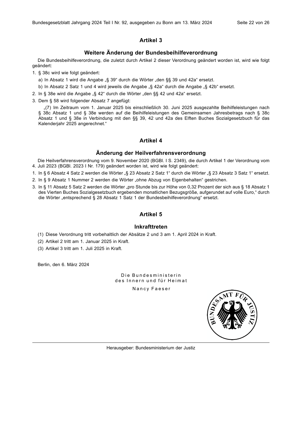 BGBl. 2024, Seite 22 — Originalseite als Abbildung