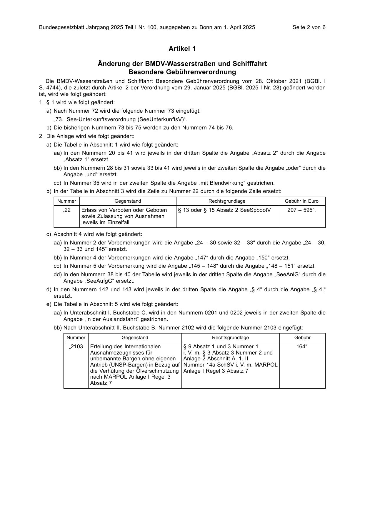 BGBl. 2025, Seite 2 — Originalseite als Abbildung