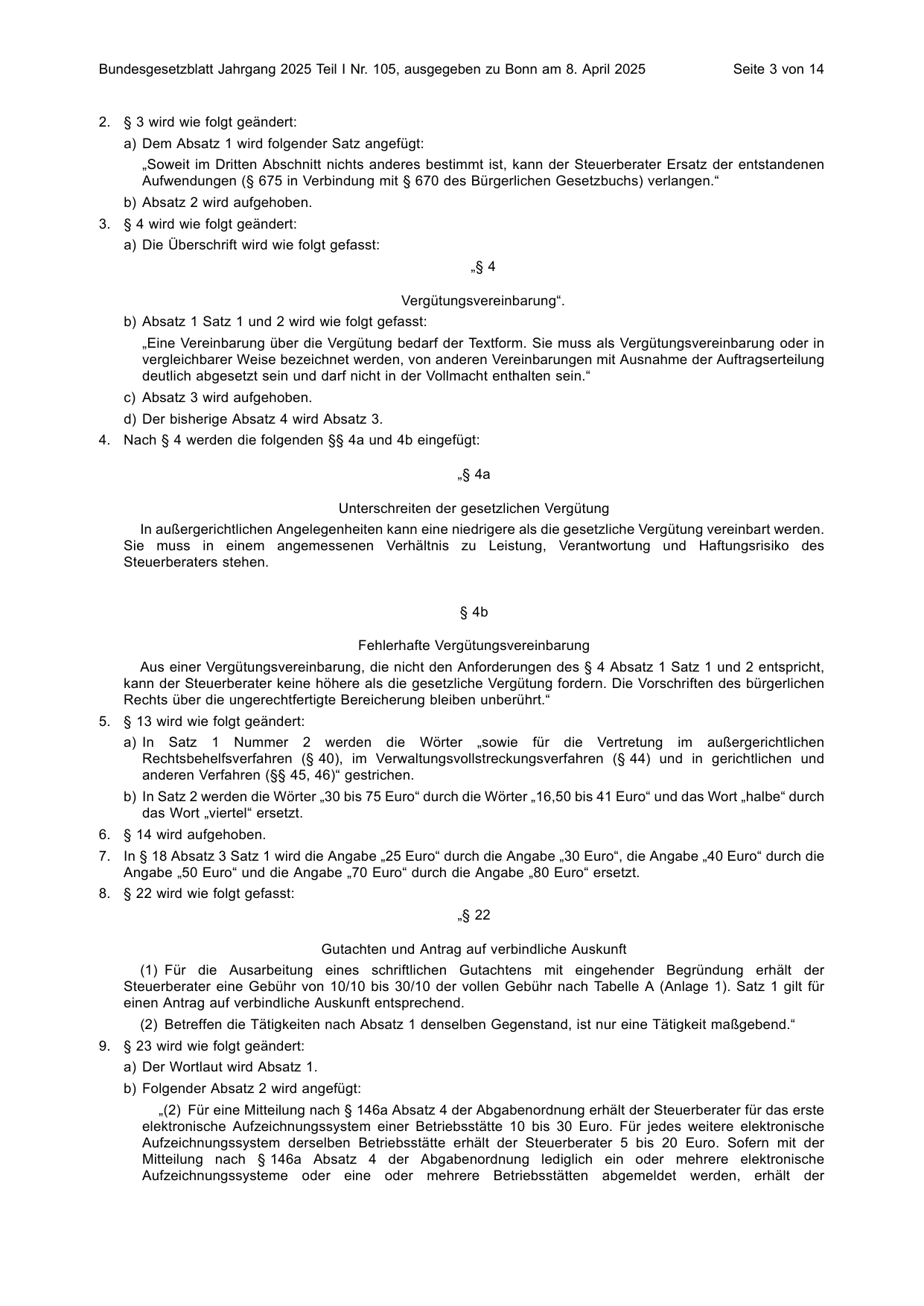 BGBl. 2025, Seite 3 — Originalseite als Abbildung
