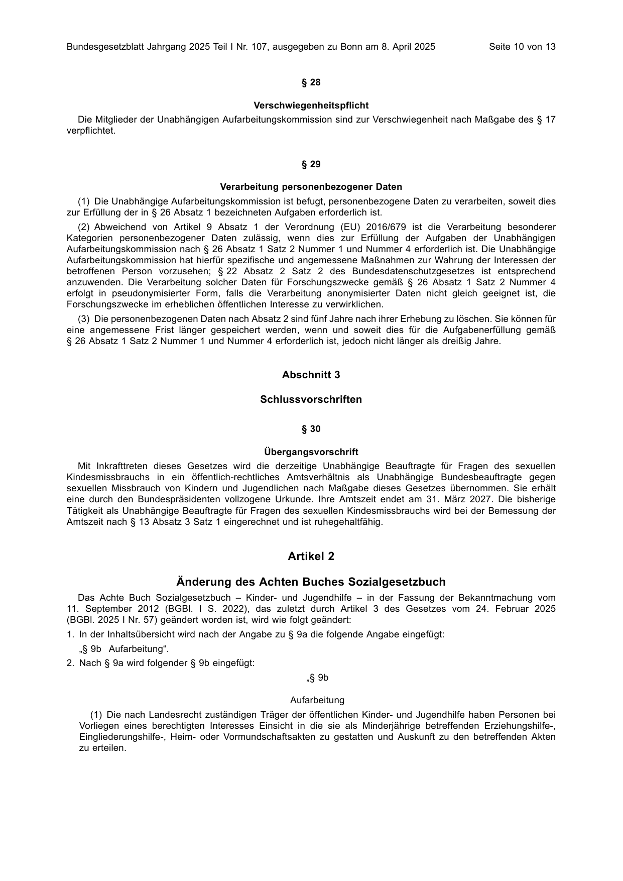 BGBl. 2025, Seite 10 — Originalseite als Abbildung