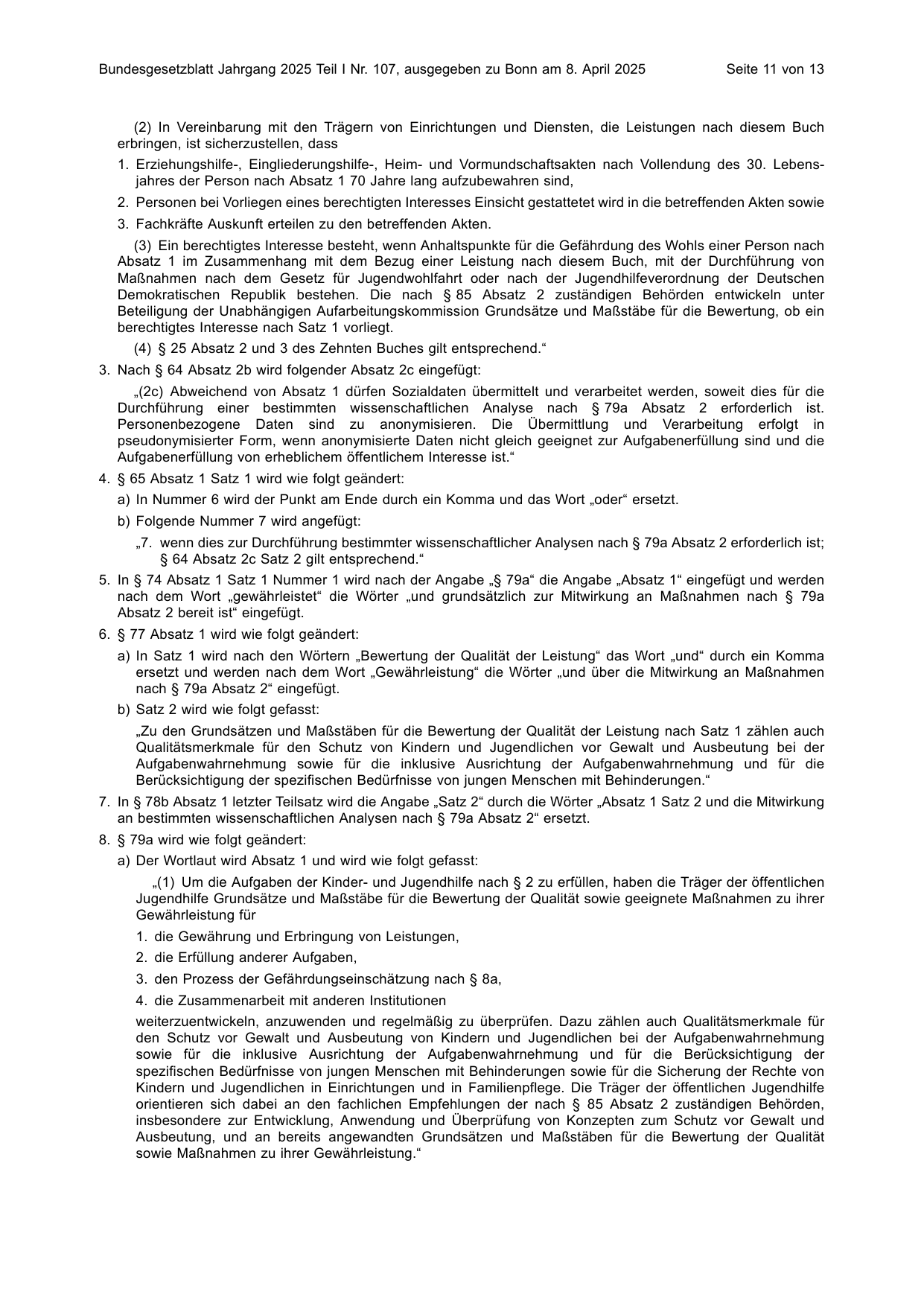 BGBl. 2025, Seite 11 — Originalseite als Abbildung