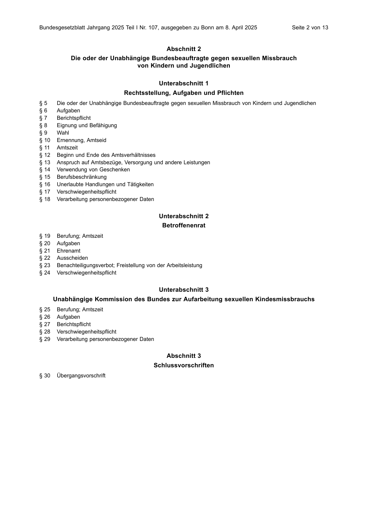BGBl. 2025, Seite 2 — Originalseite als Abbildung
