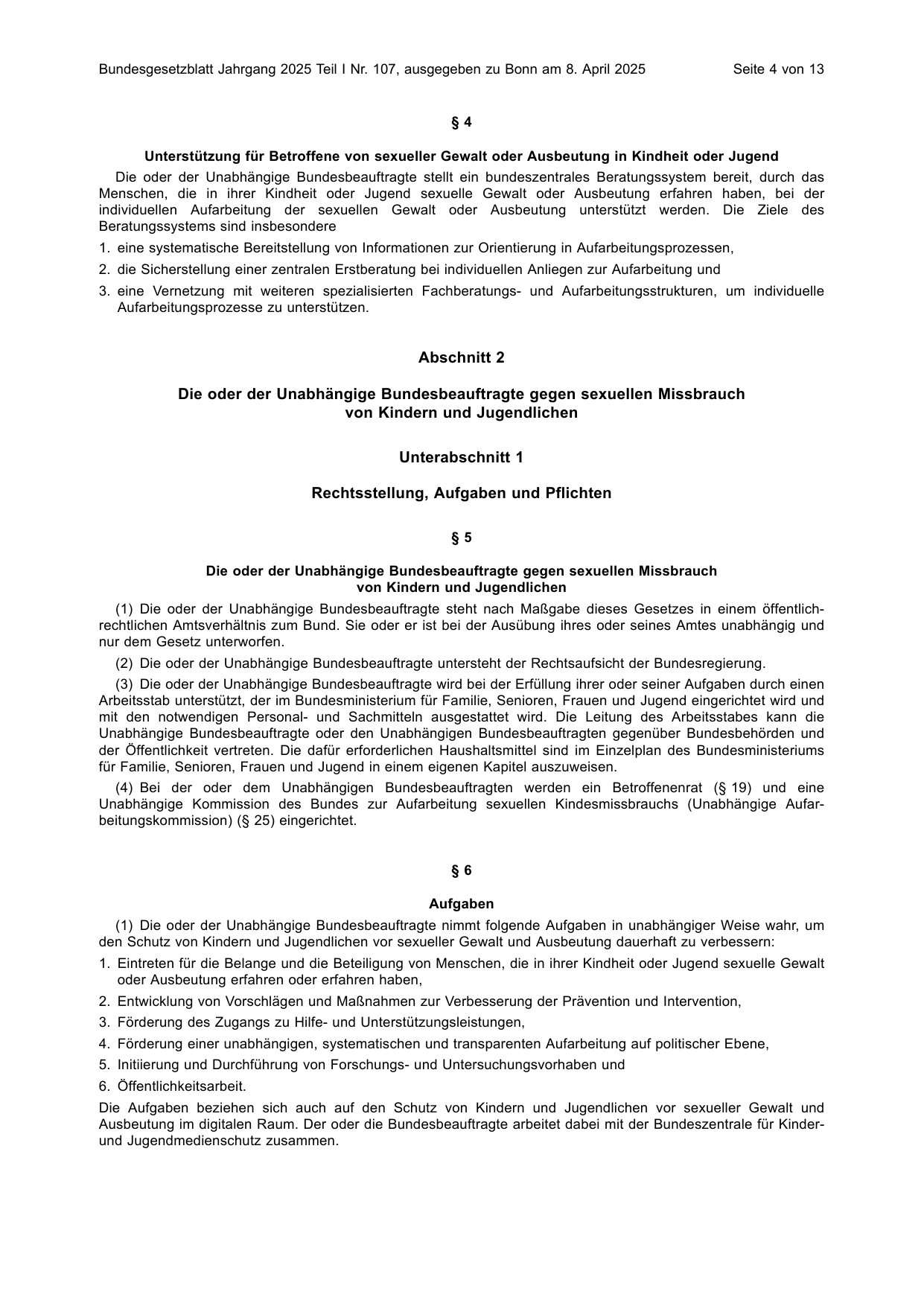 BGBl. 2025, Seite 4 — Originalseite als Abbildung