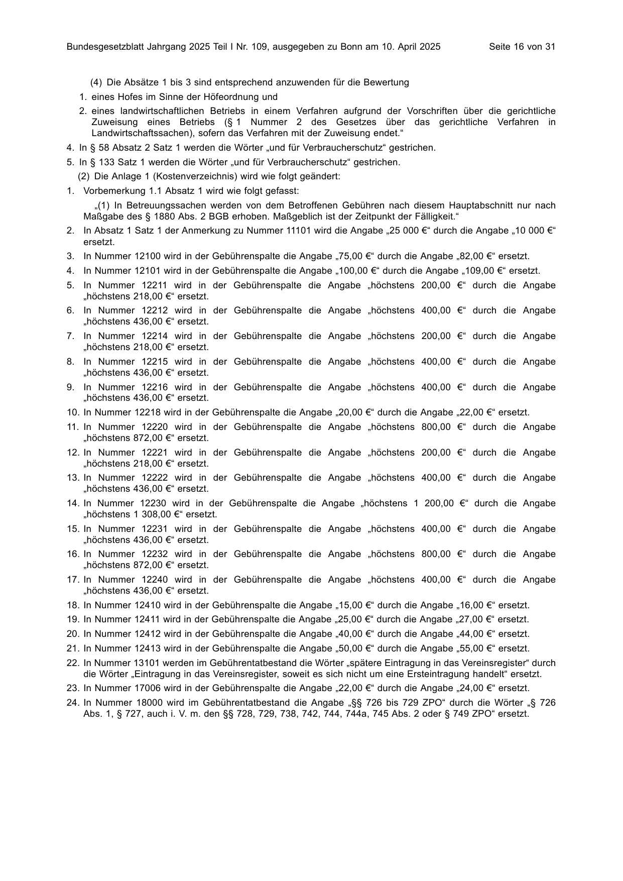BGBl. 2025, Seite 16 — Originalseite als Abbildung