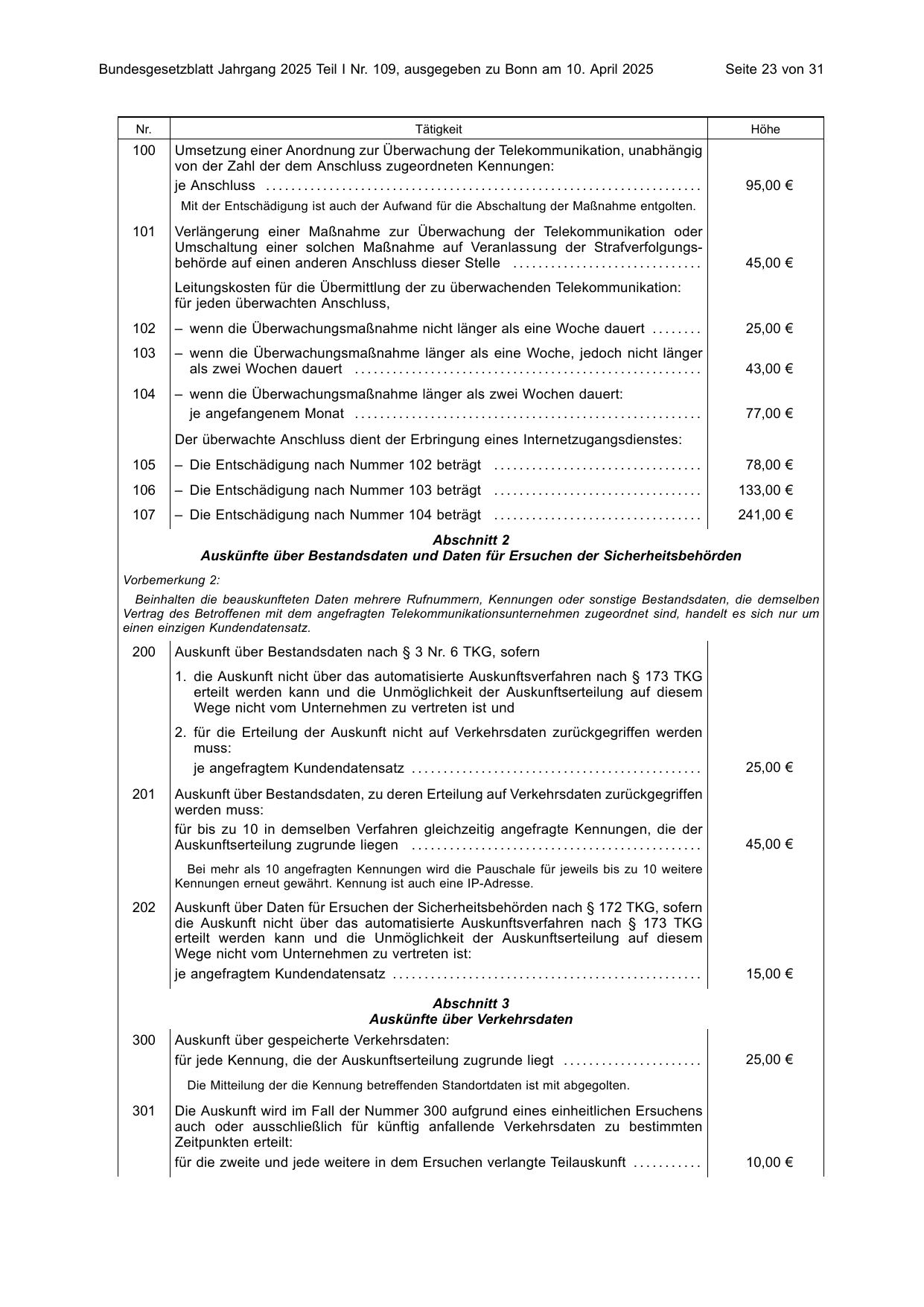 BGBl. 2025, Seite 23 — Originalseite als Abbildung