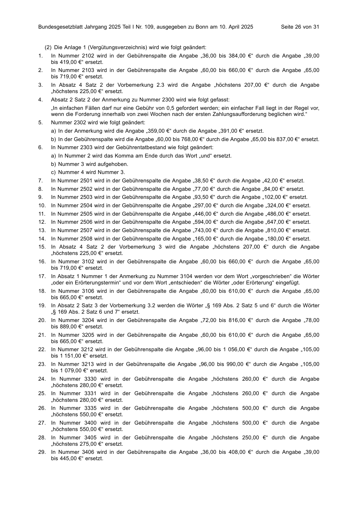 BGBl. 2025, Seite 26 — Originalseite als Abbildung