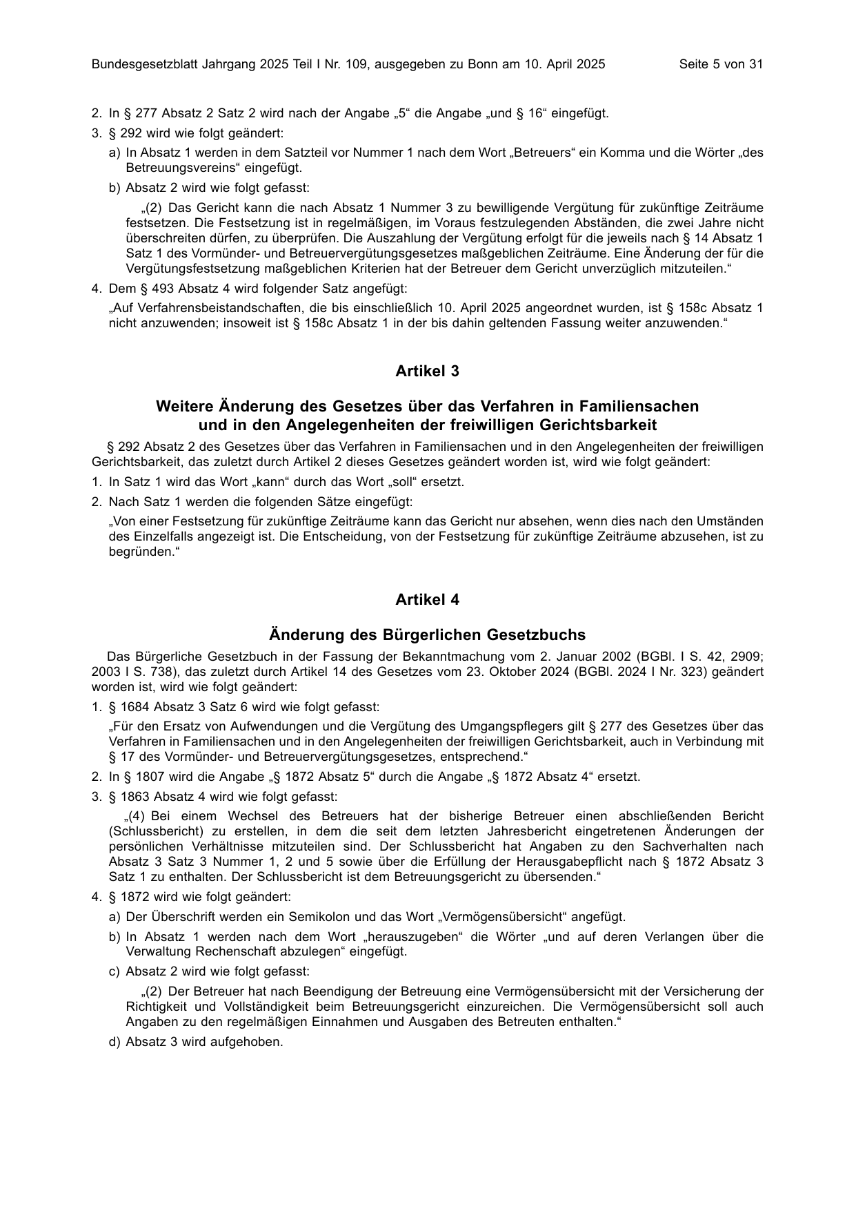 BGBl. 2025, Seite 5 — Originalseite als Abbildung