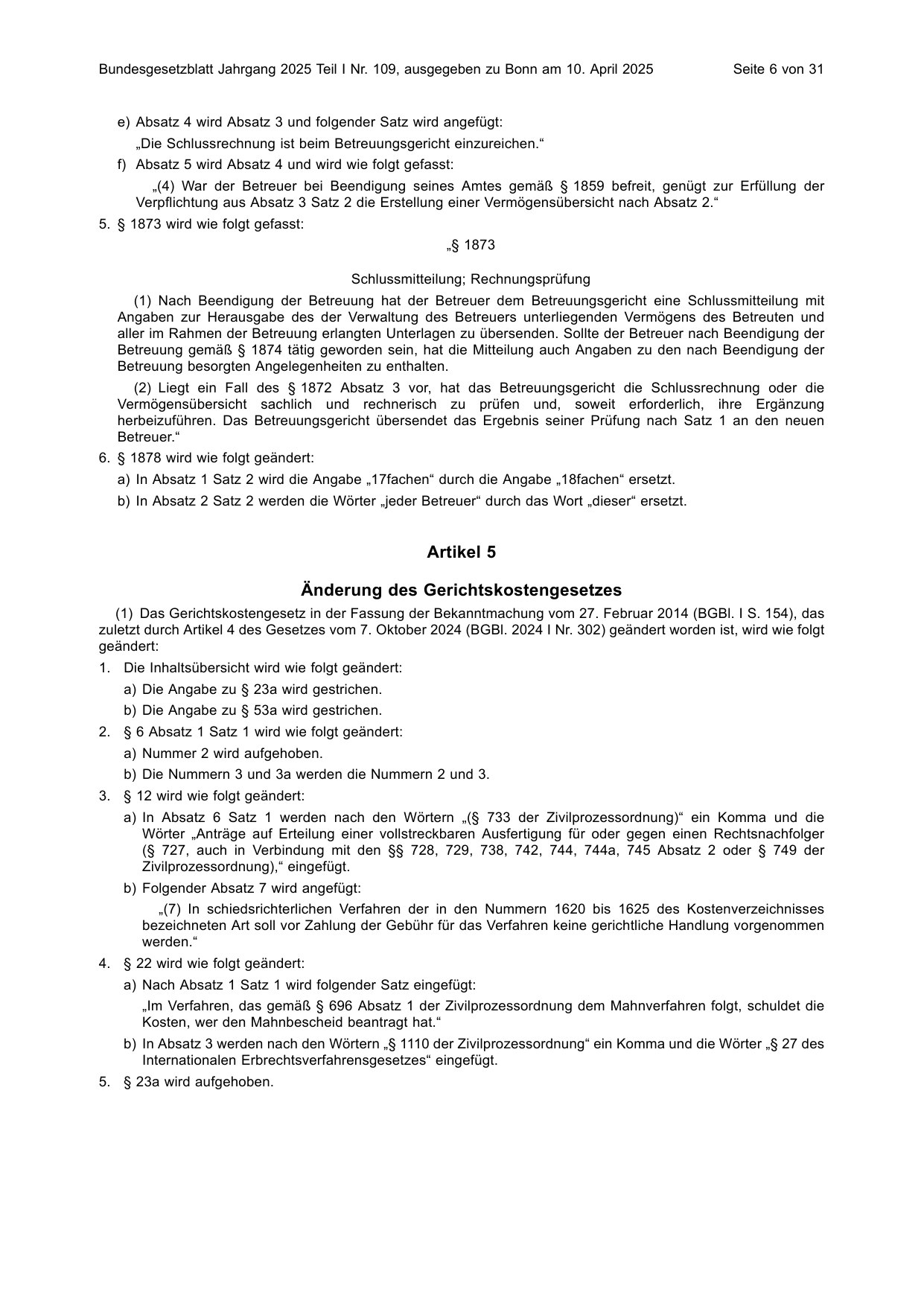 BGBl. 2025, Seite 6 — Originalseite als Abbildung