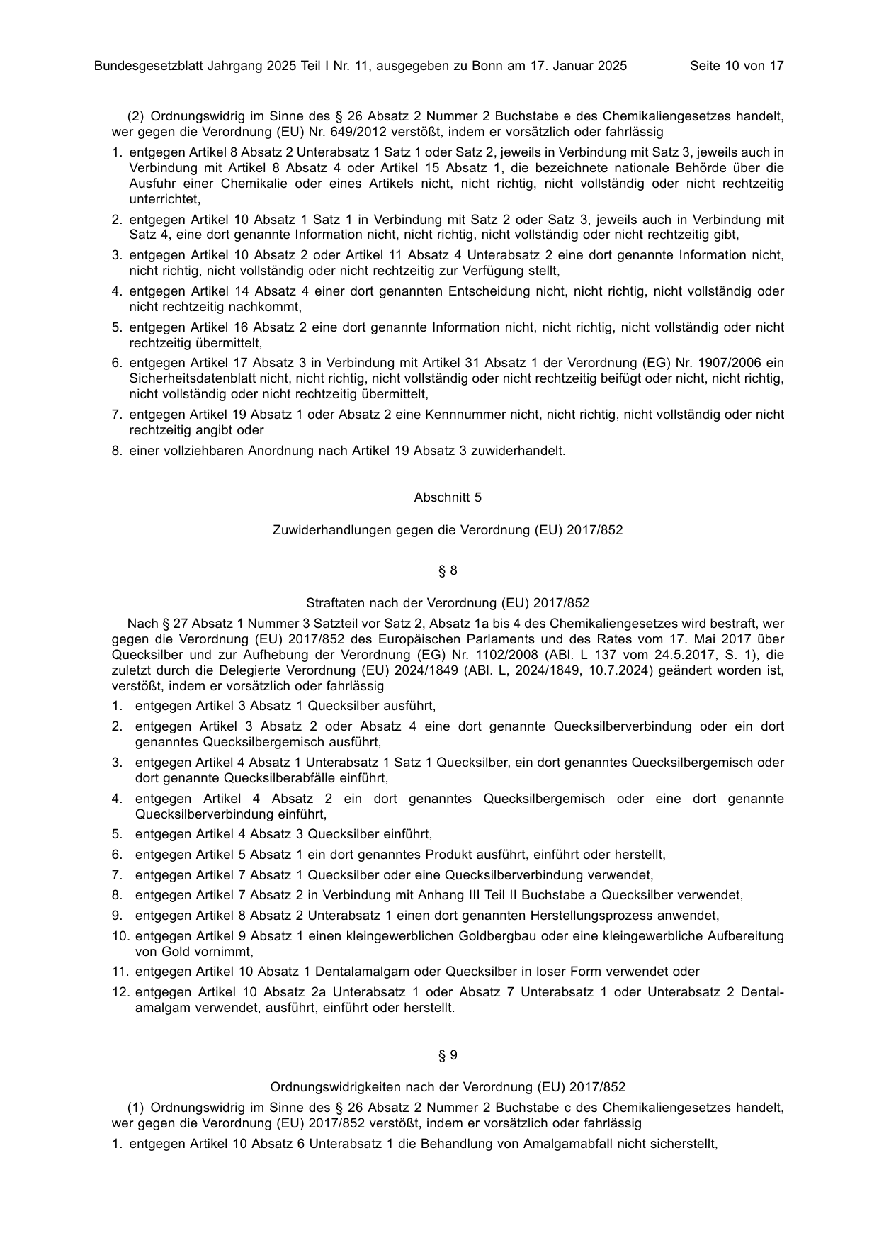 BGBl. 2025, Seite 10 — Originalseite als Abbildung