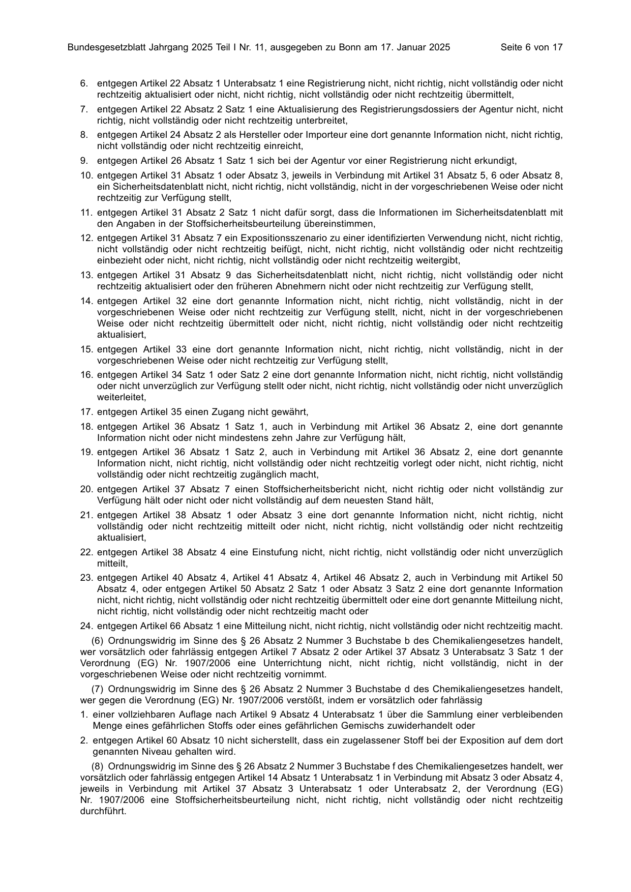 BGBl. 2025, Seite 6 — Originalseite als Abbildung
