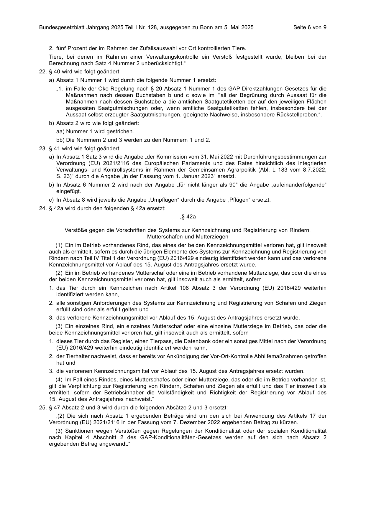 BGBl. 2025, Seite 6 — Originalseite als Abbildung