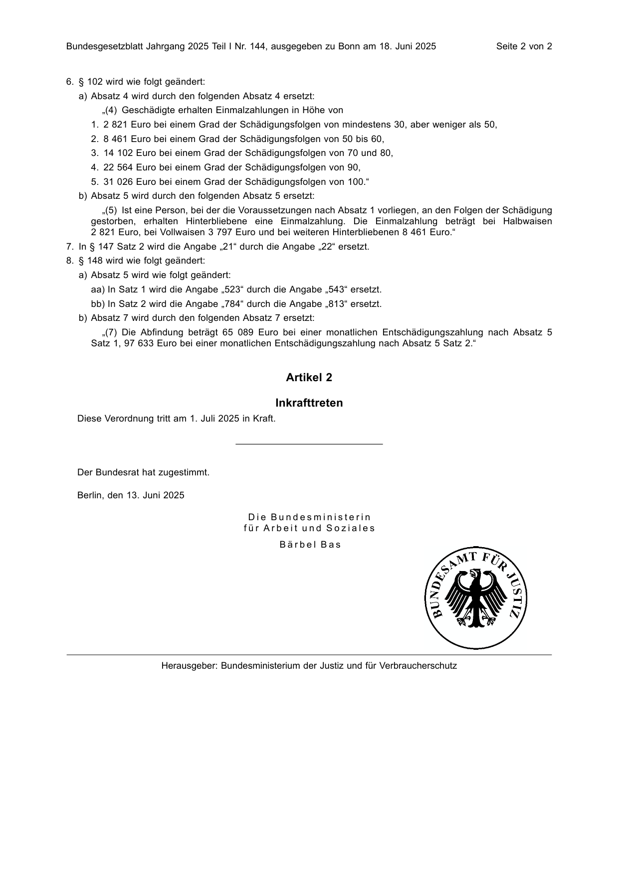 BGBl. 2025, Seite 2 — Originalseite als Abbildung