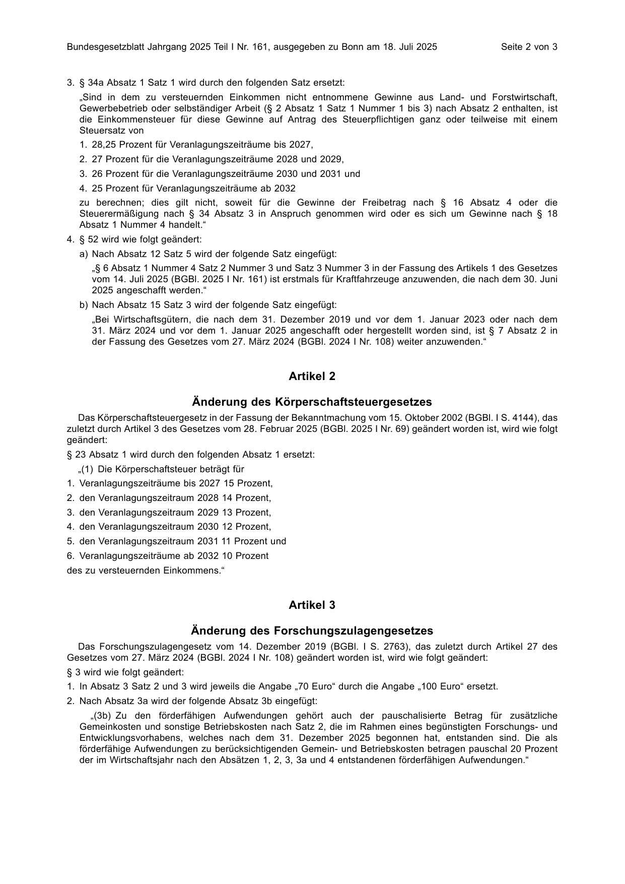BGBl. 2025, Seite 2 — Originalseite als Abbildung