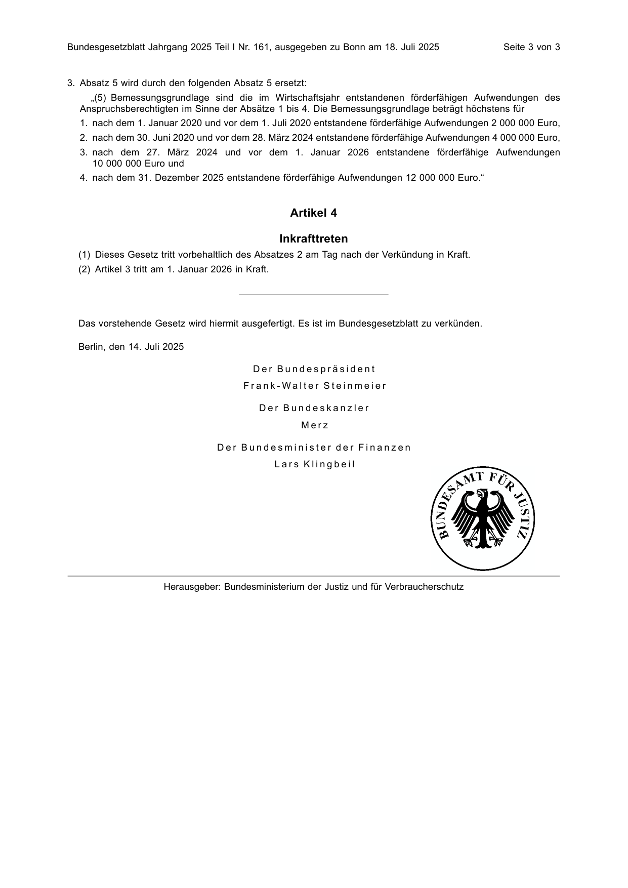 BGBl. 2025, Seite 3 — Originalseite als Abbildung