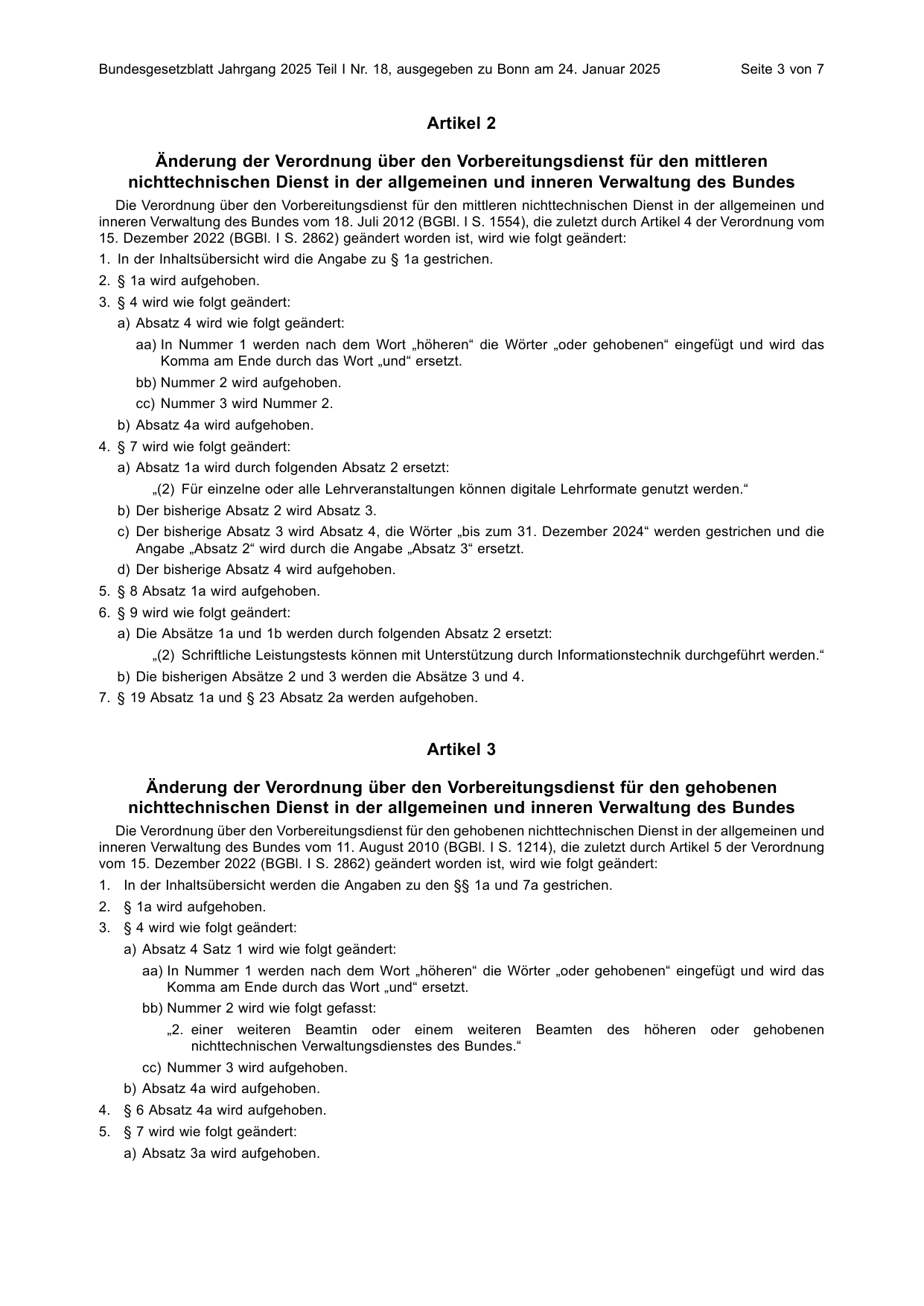 BGBl. 2025, Seite 3 — Originalseite als Abbildung