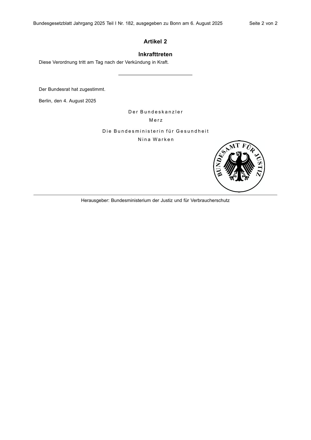 BGBl. 2025, Seite 2 — Originalseite als Abbildung
