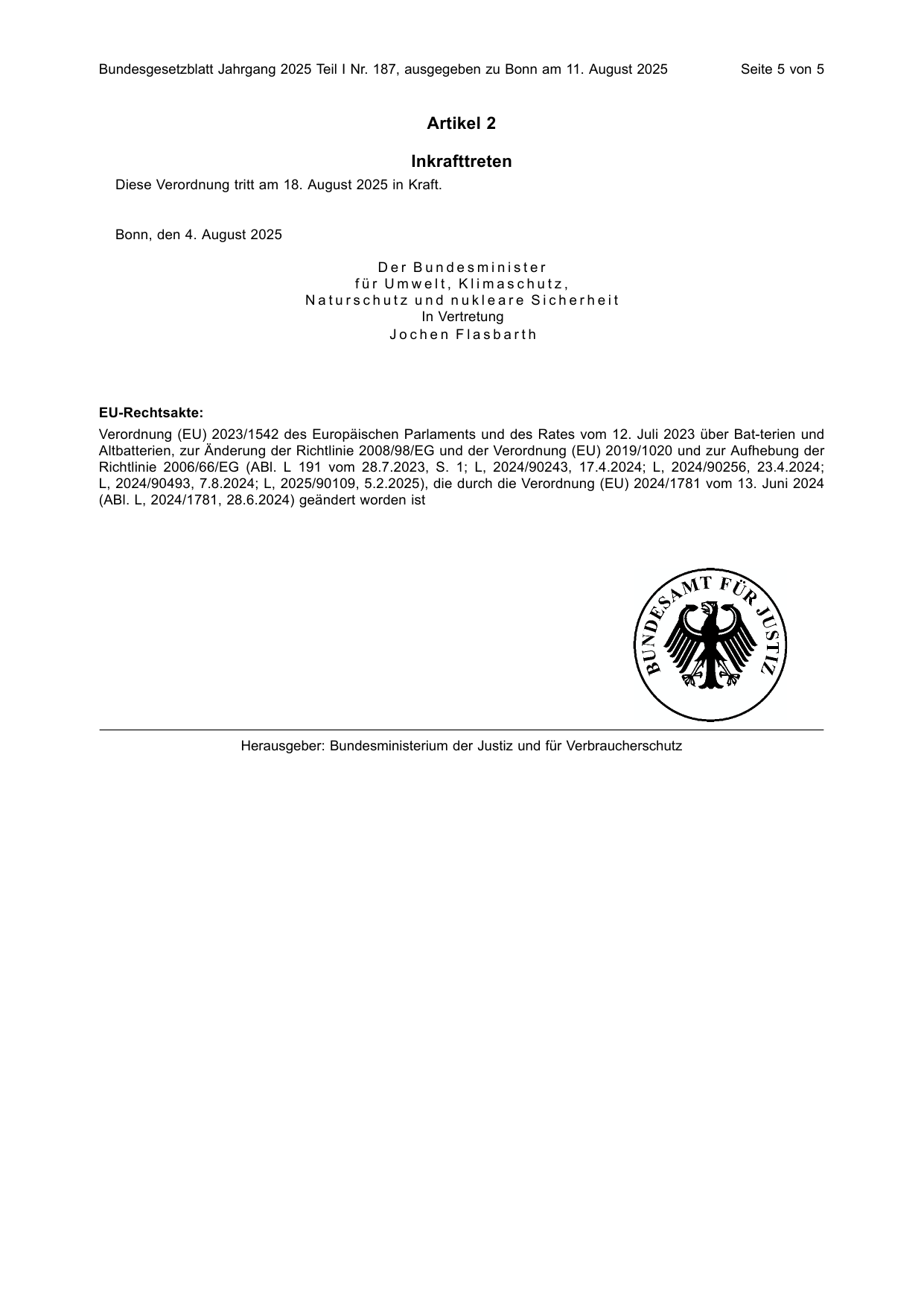 BGBl. 2025, Seite 5 — Originalseite als Abbildung