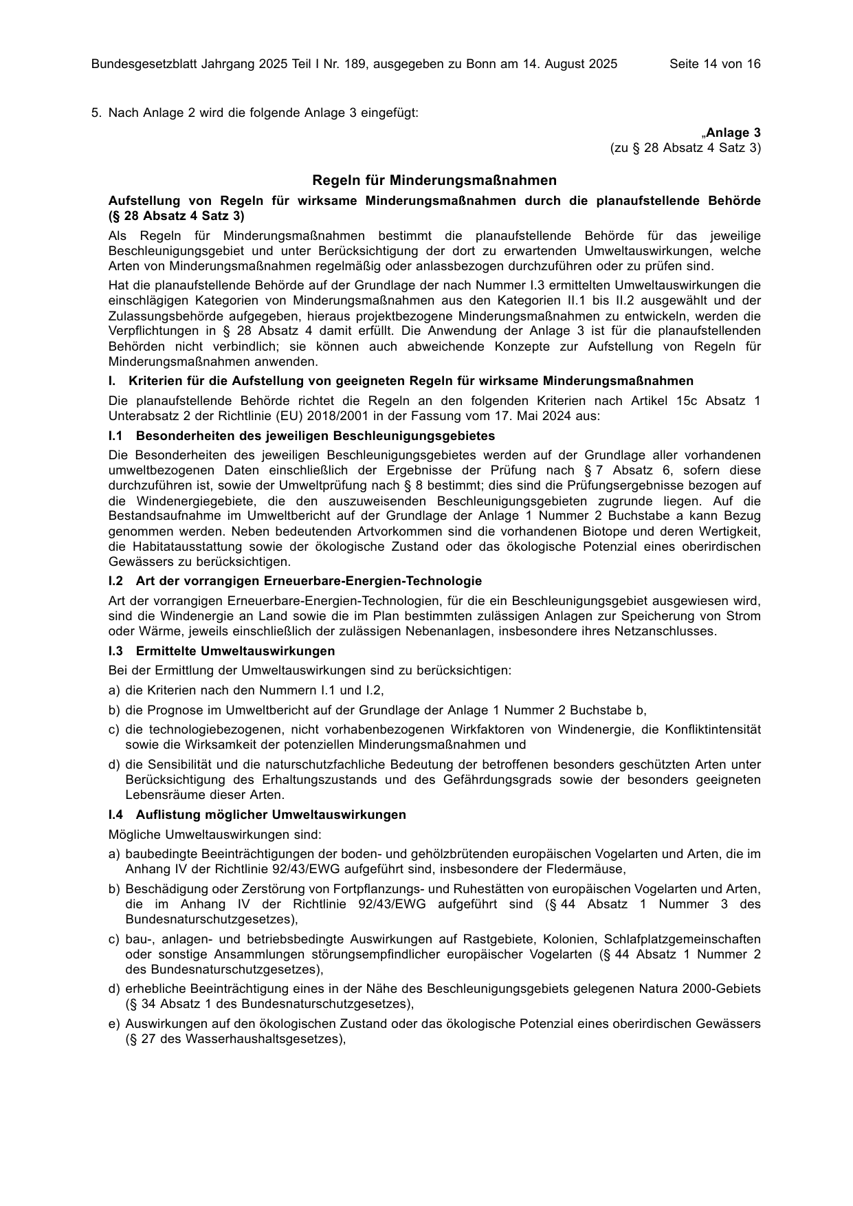 BGBl. 2025, Seite 14 — Originalseite als Abbildung