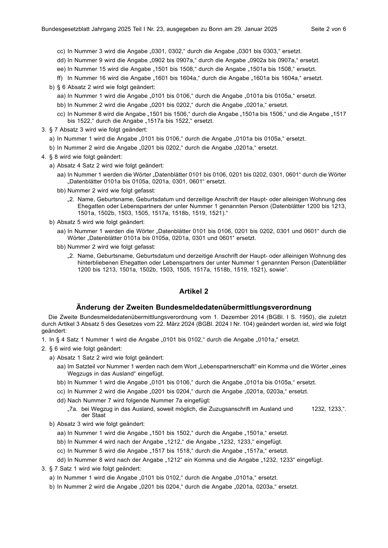 BGBl. 2025, Seite 2 — Originalseite als Abbildung