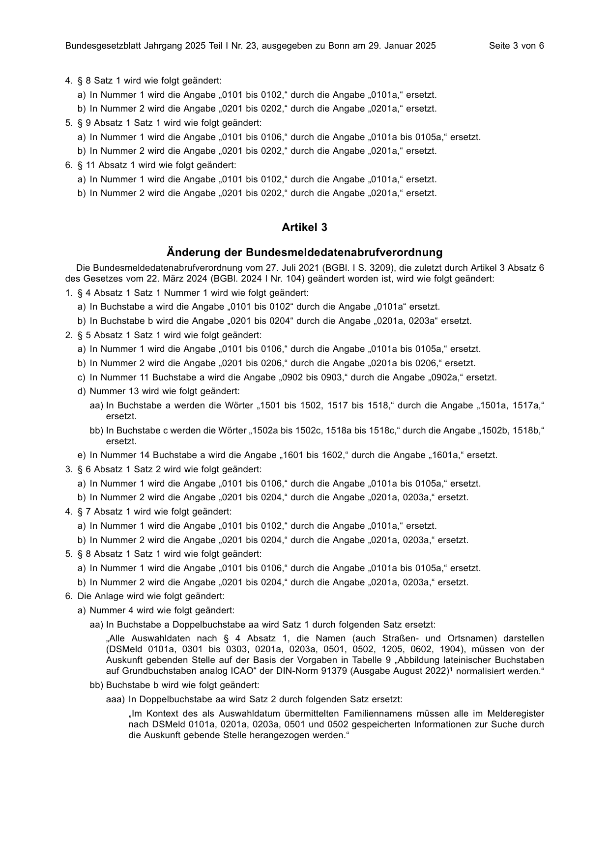 BGBl. 2025, Seite 3 — Originalseite als Abbildung