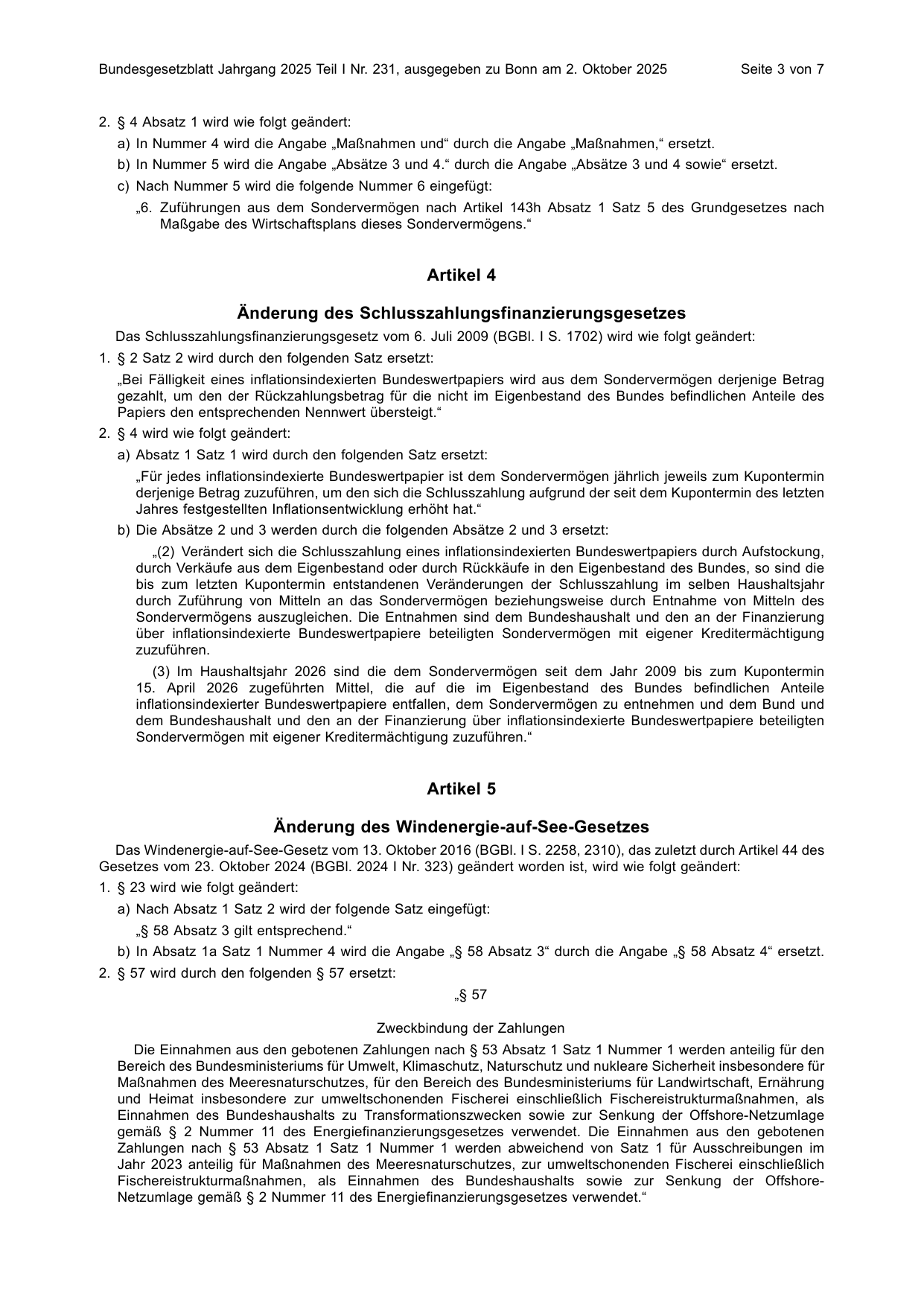 BGBl. 2025, Seite 3 — Originalseite als Abbildung