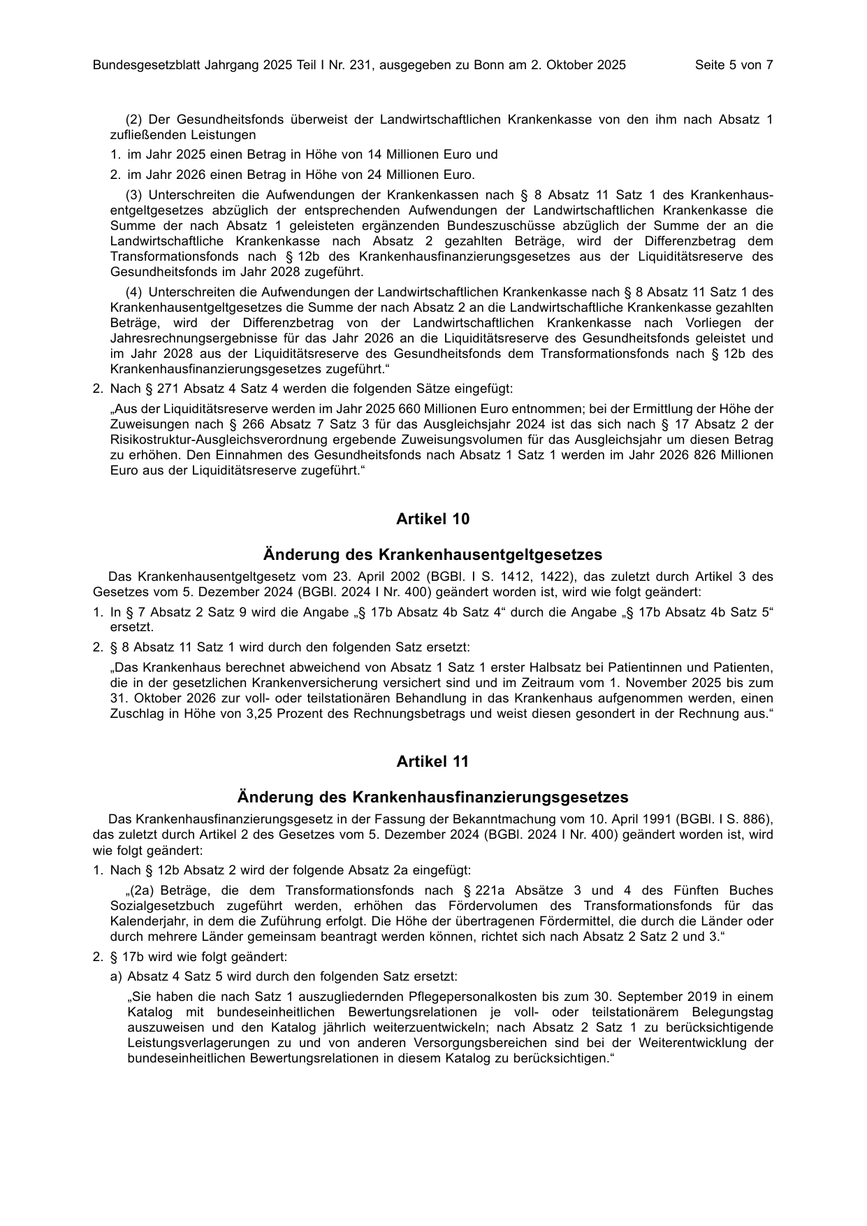 BGBl. 2025, Seite 5 — Originalseite als Abbildung