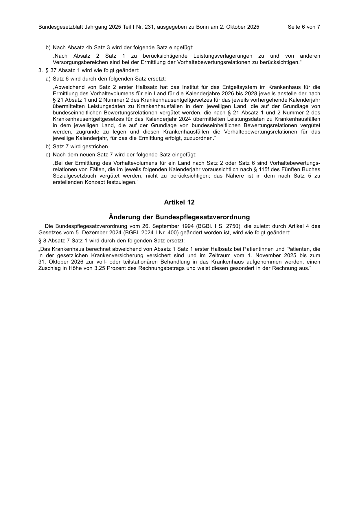 BGBl. 2025, Seite 6 — Originalseite als Abbildung