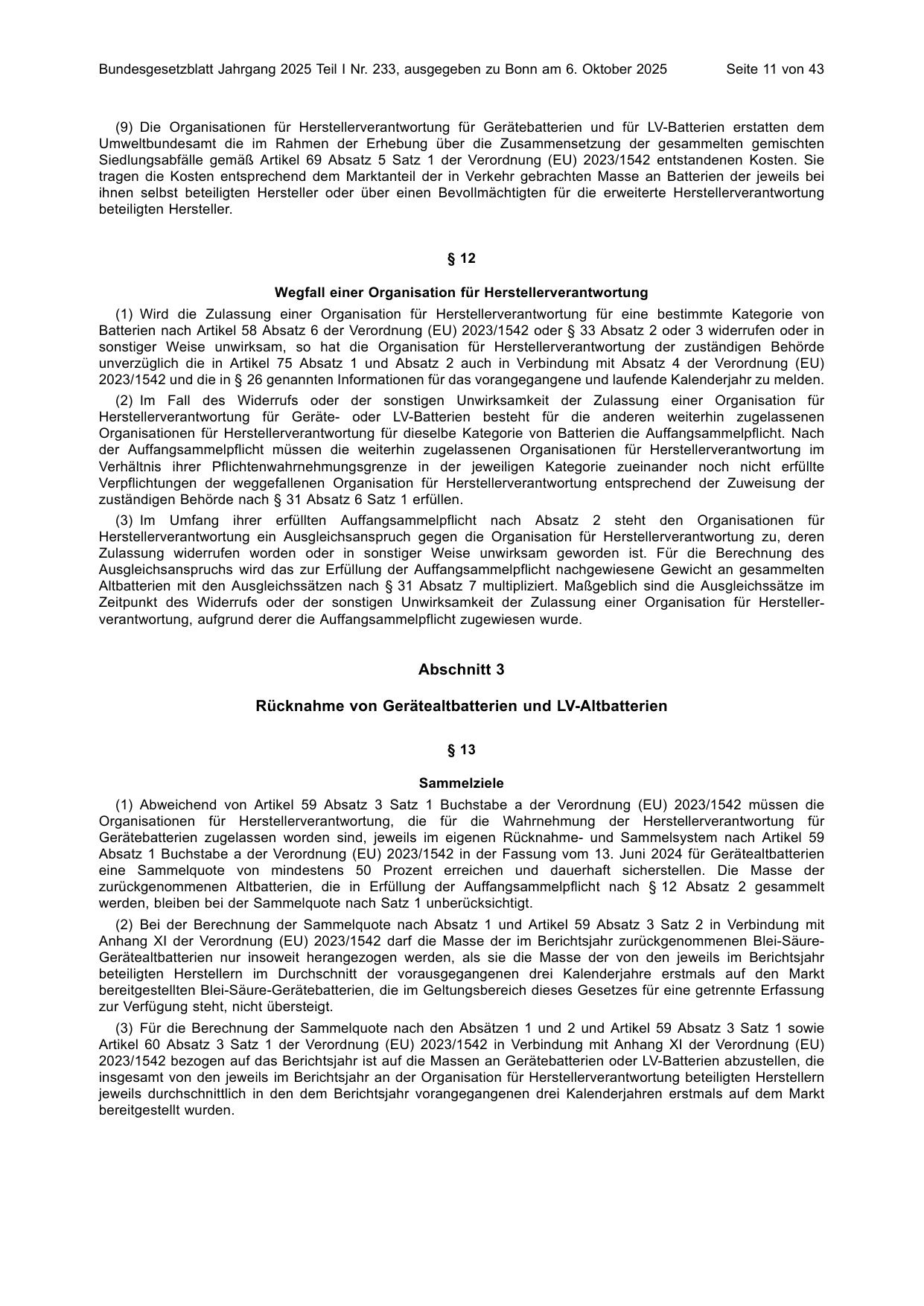 BGBl. 2025, Seite 11 — Originalseite als Abbildung