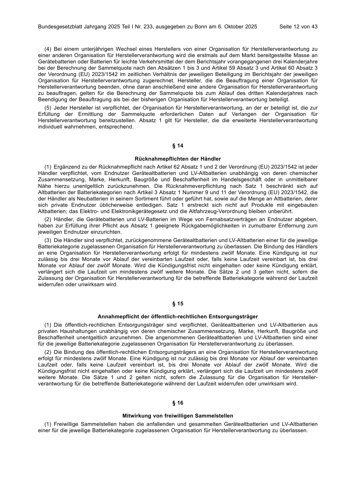 BGBl. 2025, Seite 12 — Originalseite als Abbildung