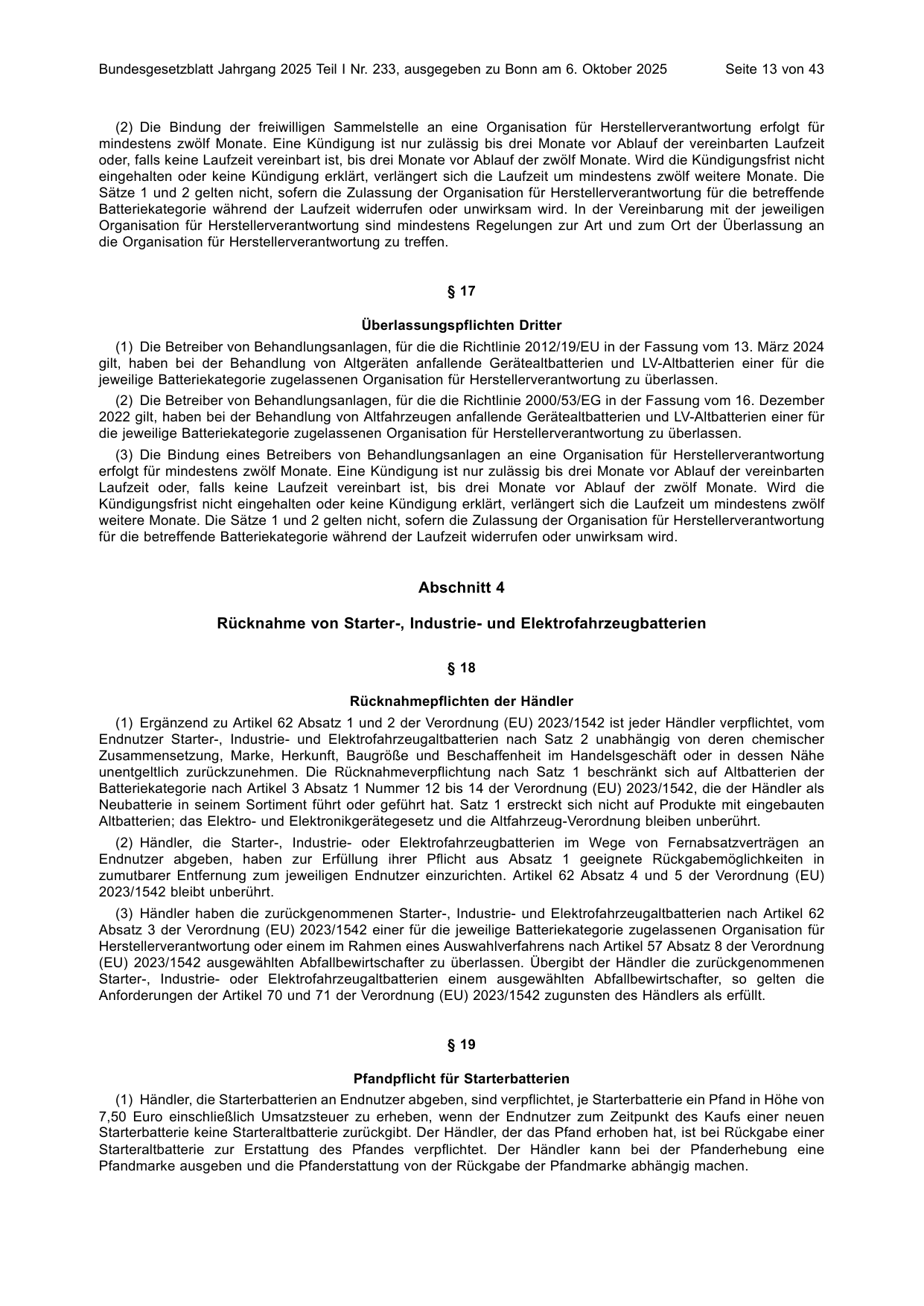 BGBl. 2025, Seite 13 — Originalseite als Abbildung