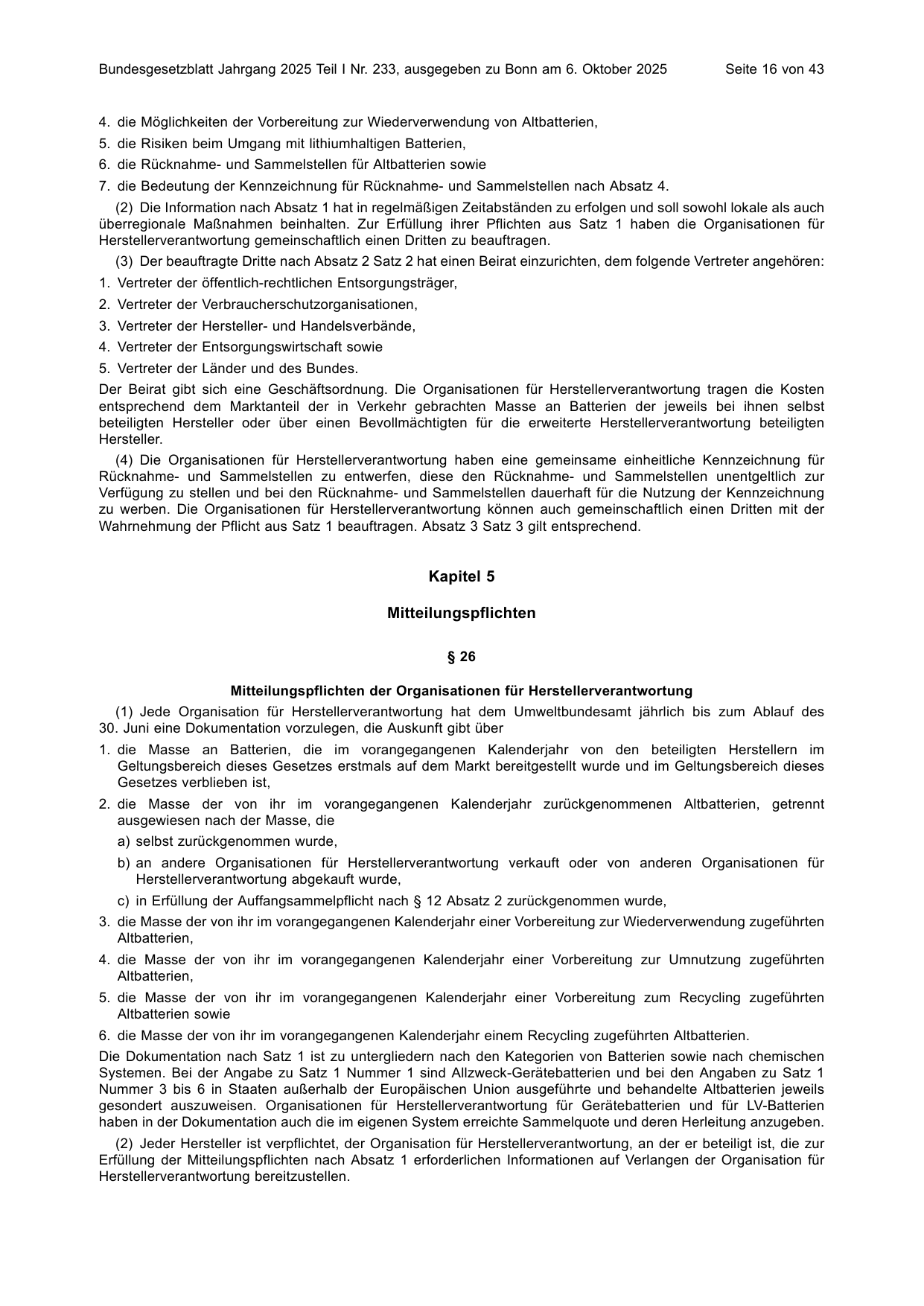 BGBl. 2025, Seite 16 — Originalseite als Abbildung