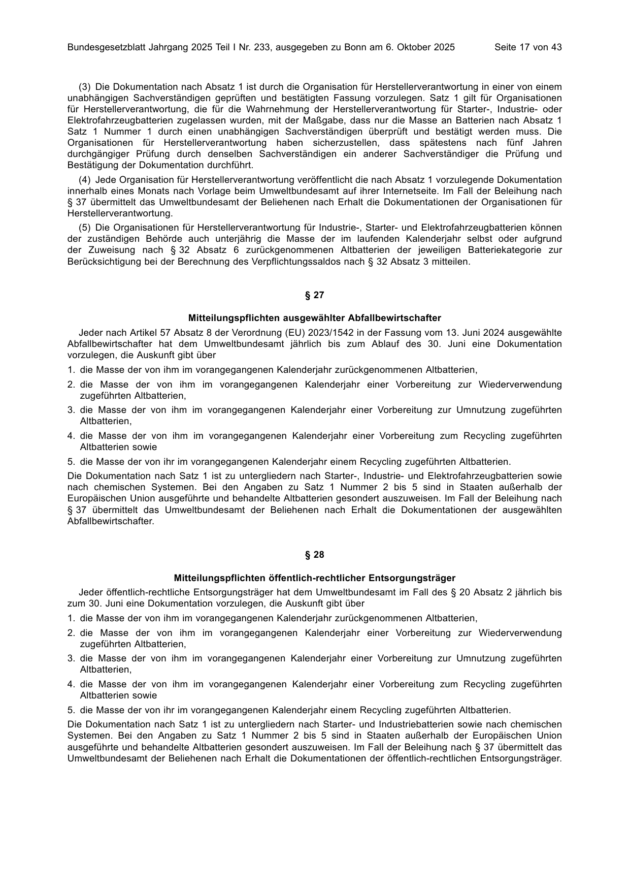 BGBl. 2025, Seite 17 — Originalseite als Abbildung