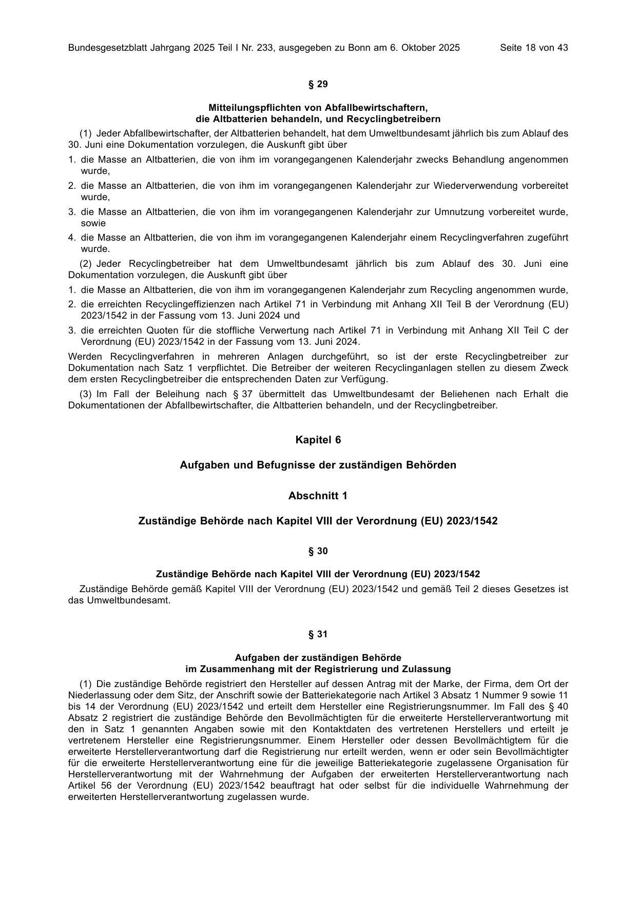 BGBl. 2025, Seite 18 — Originalseite als Abbildung