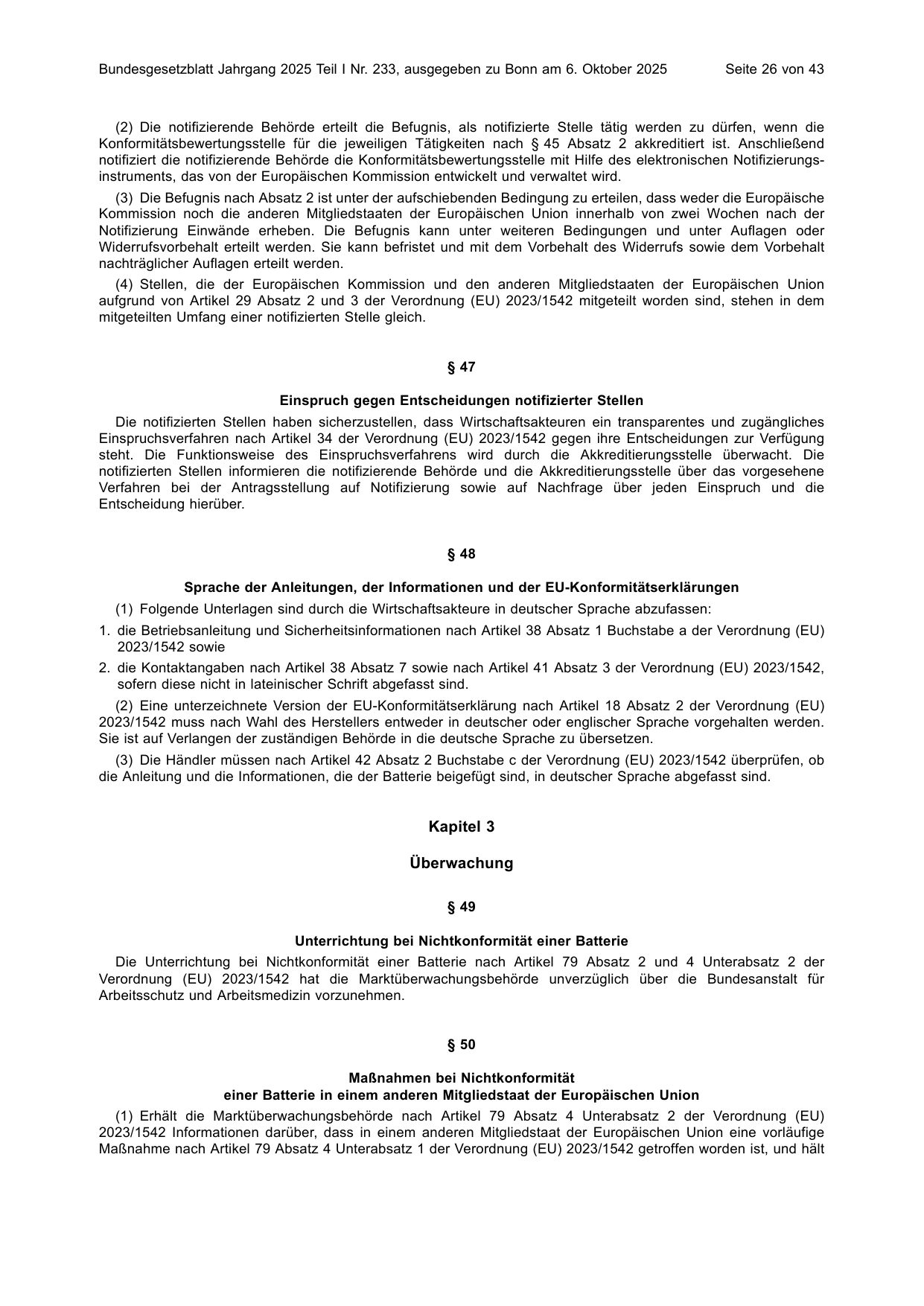 BGBl. 2025, Seite 26 — Originalseite als Abbildung
