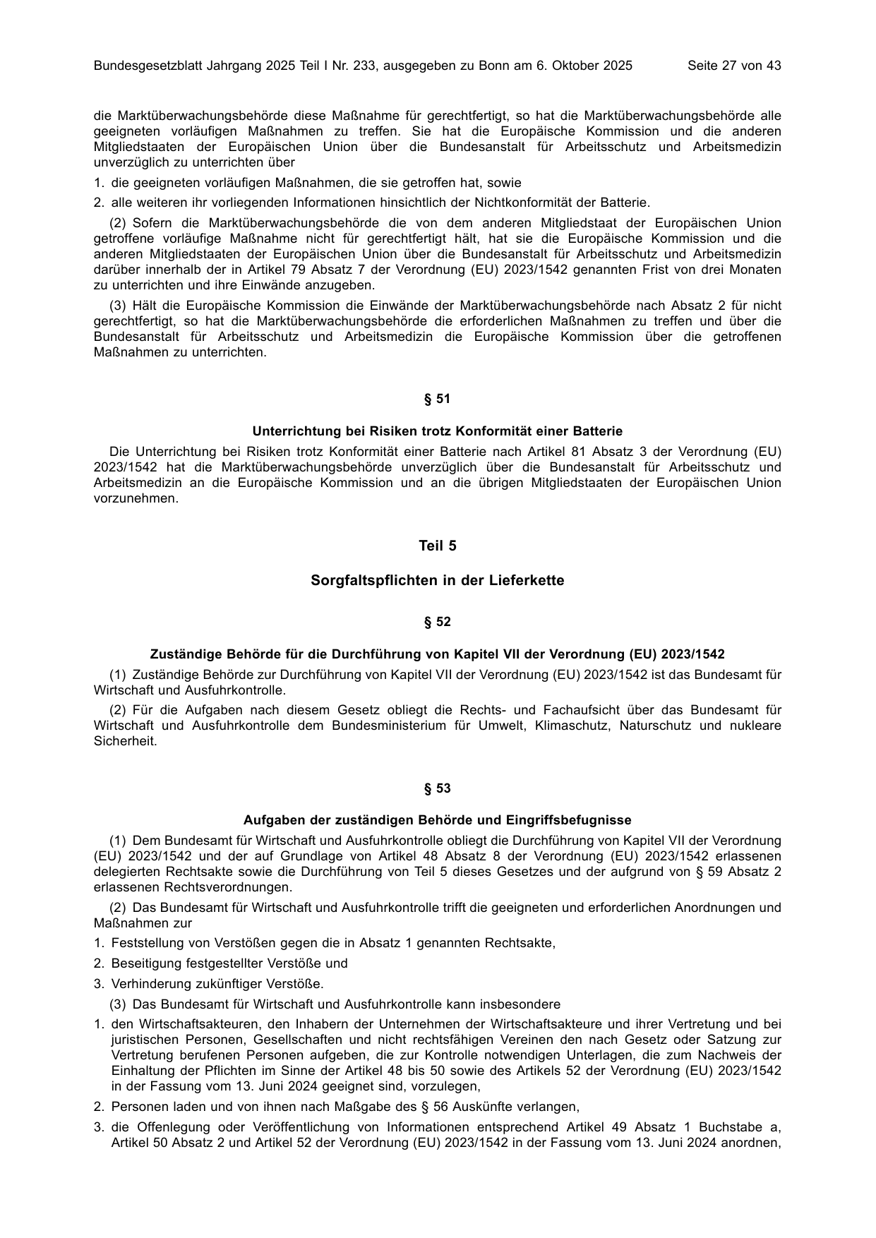 BGBl. 2025, Seite 27 — Originalseite als Abbildung