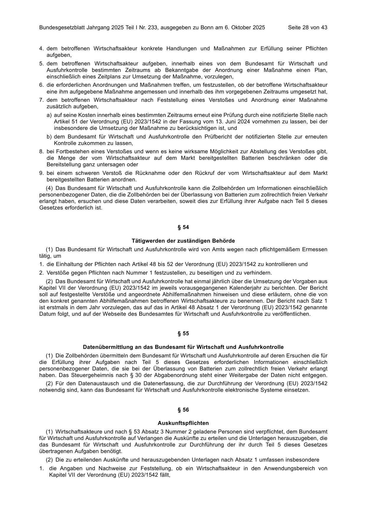 BGBl. 2025, Seite 28 — Originalseite als Abbildung