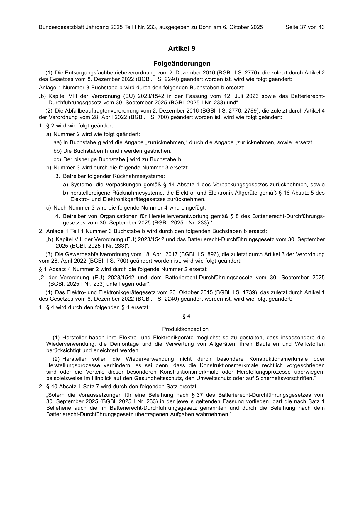 BGBl. 2025, Seite 37 — Originalseite als Abbildung