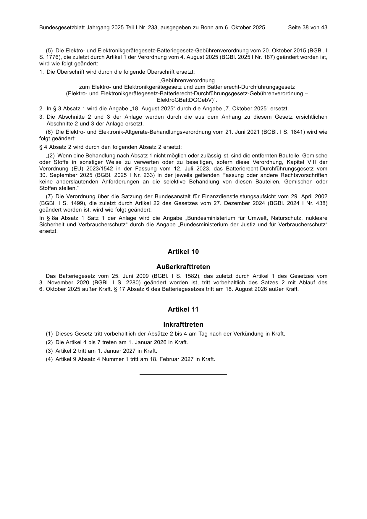 BGBl. 2025, Seite 38 — Originalseite als Abbildung