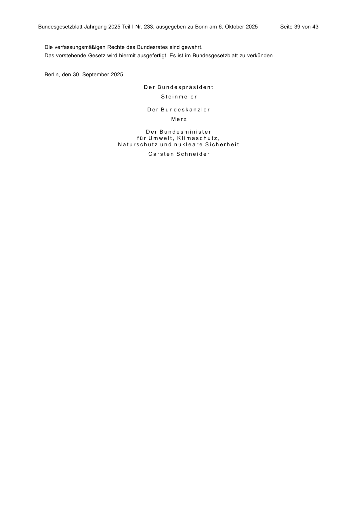 BGBl. 2025, Seite 39 — Originalseite als Abbildung