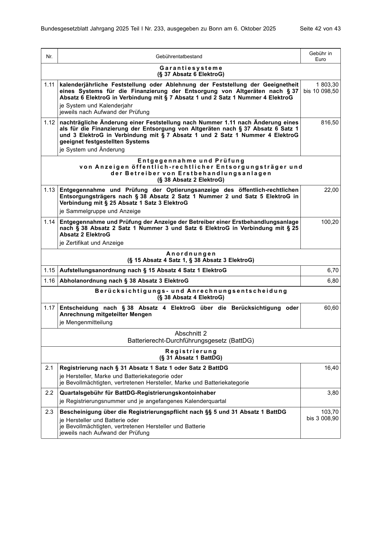 BGBl. 2025, Seite 42 — Originalseite als Abbildung