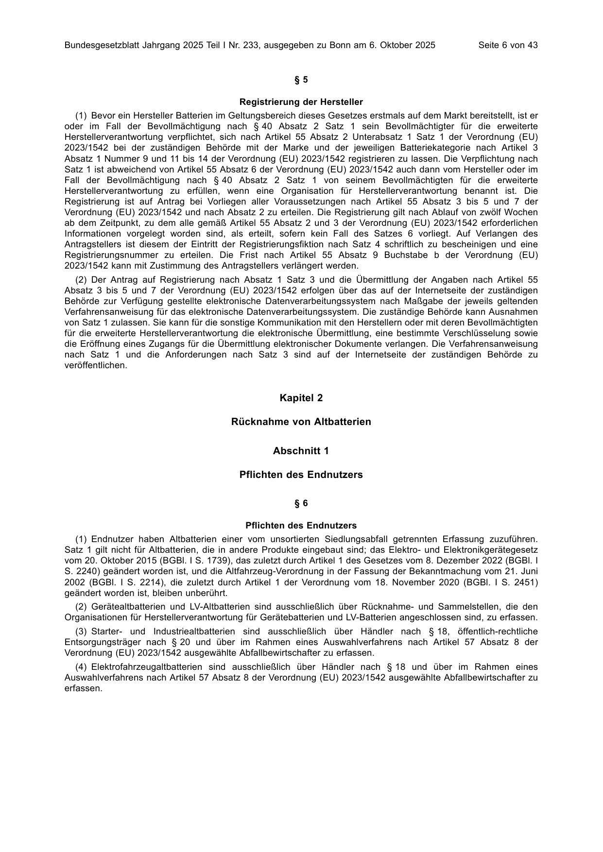 BGBl. 2025, Seite 6 — Originalseite als Abbildung