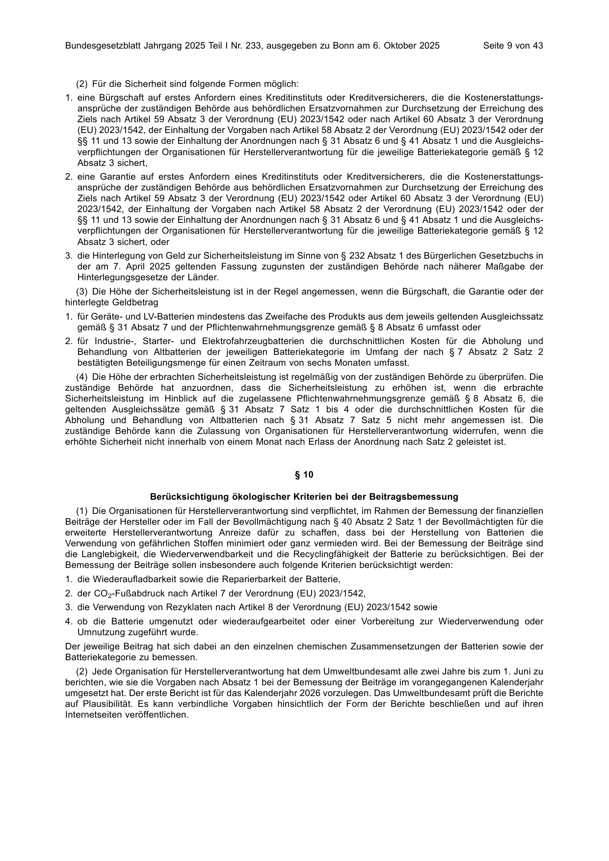 BGBl. 2025, Seite 9 — Originalseite als Abbildung