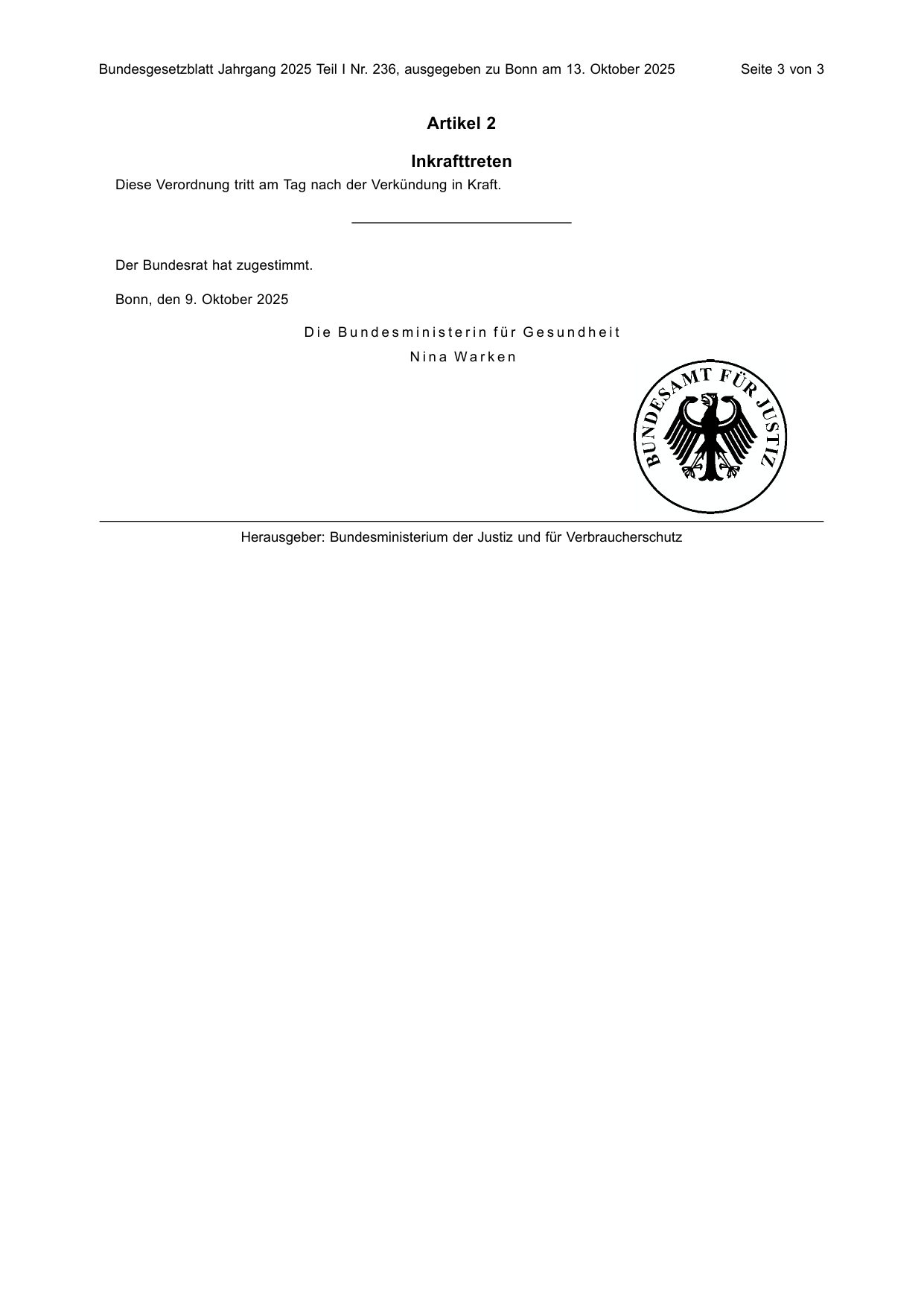 BGBl. 2025, Seite 3 — Originalseite als Abbildung