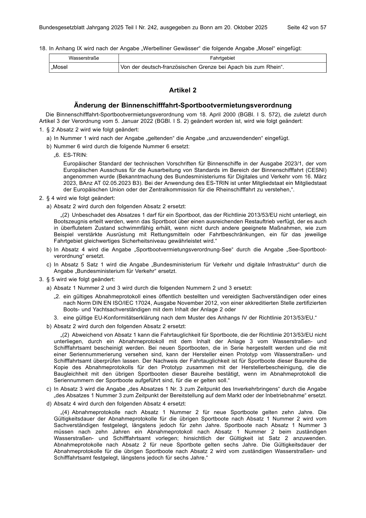BGBl. 2025, Seite 42 — Originalseite als Abbildung