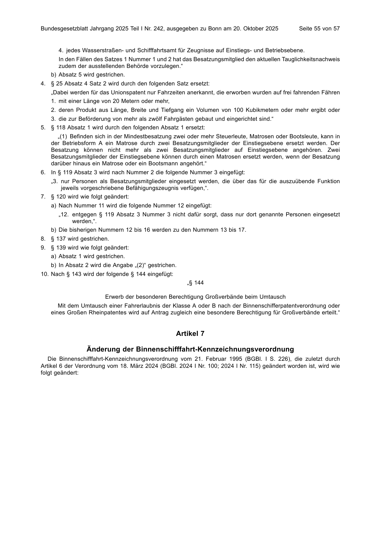 BGBl. 2025, Seite 55 — Originalseite als Abbildung