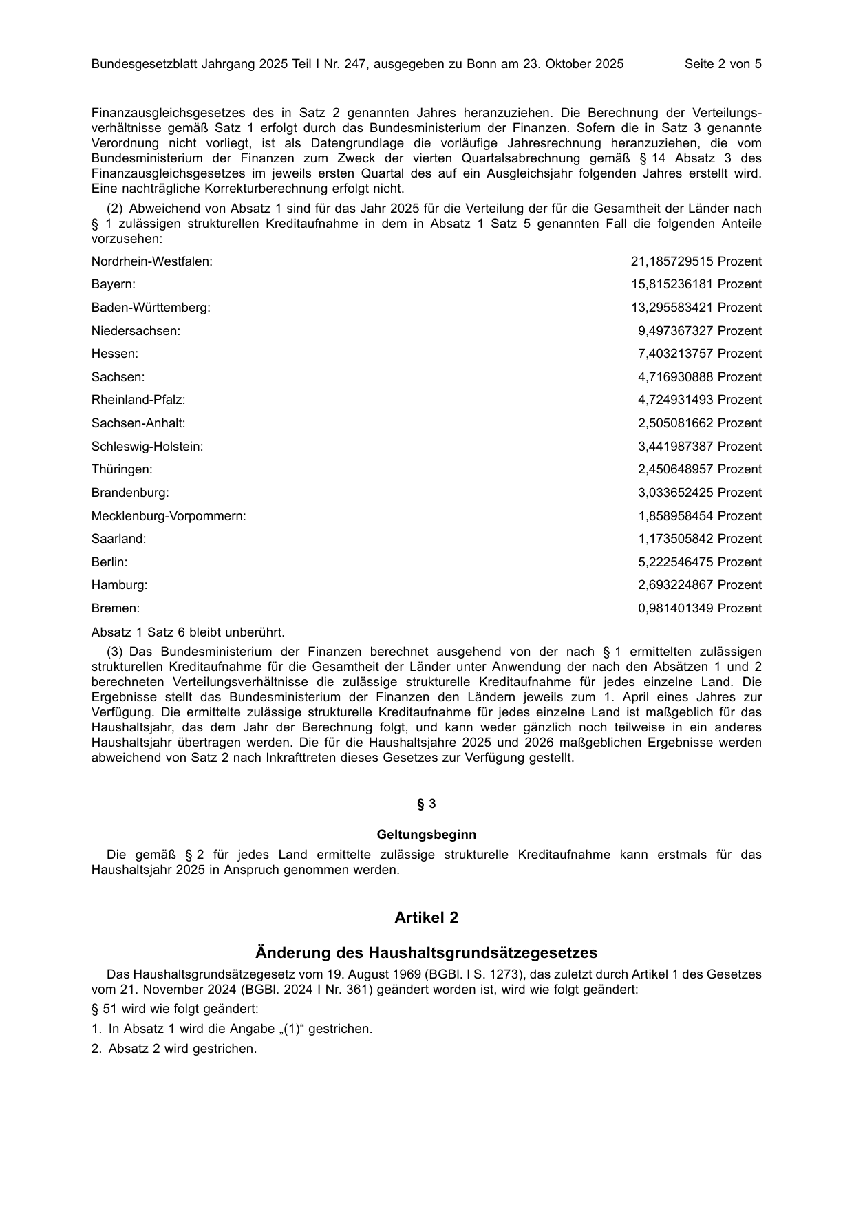 BGBl. 2025, Seite 2 — Originalseite als Abbildung