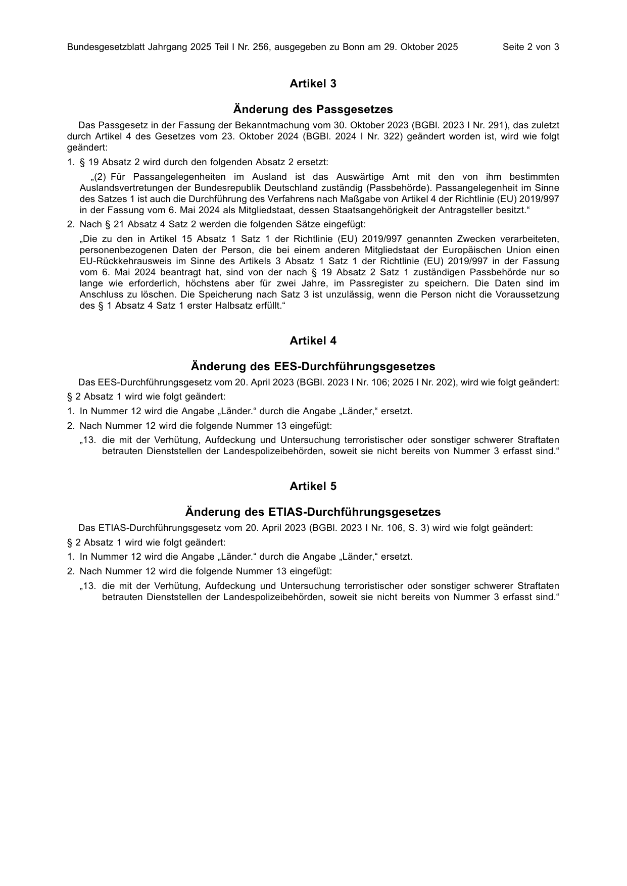 BGBl. 2025, Seite 2 — Originalseite als Abbildung