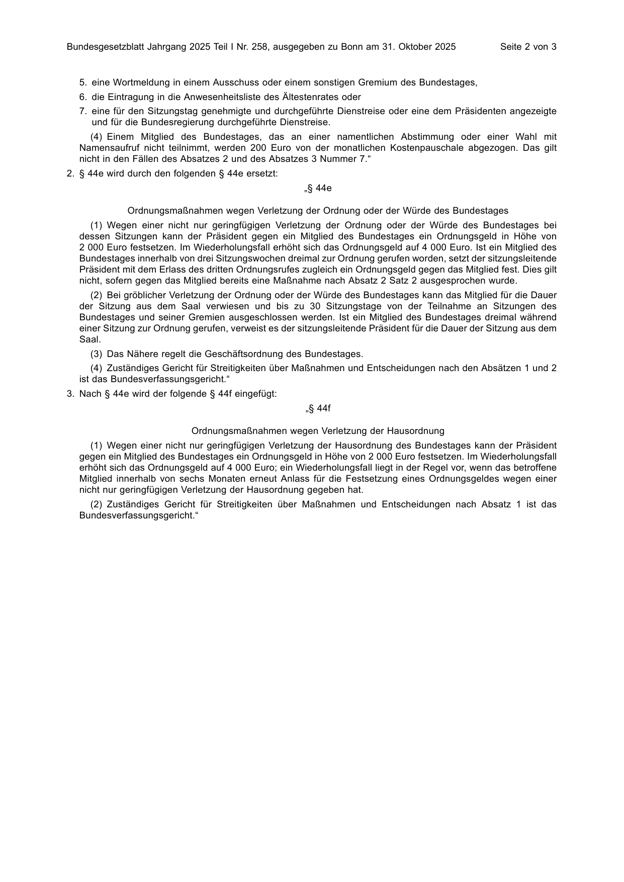 BGBl. 2025, Seite 2 — Originalseite als Abbildung