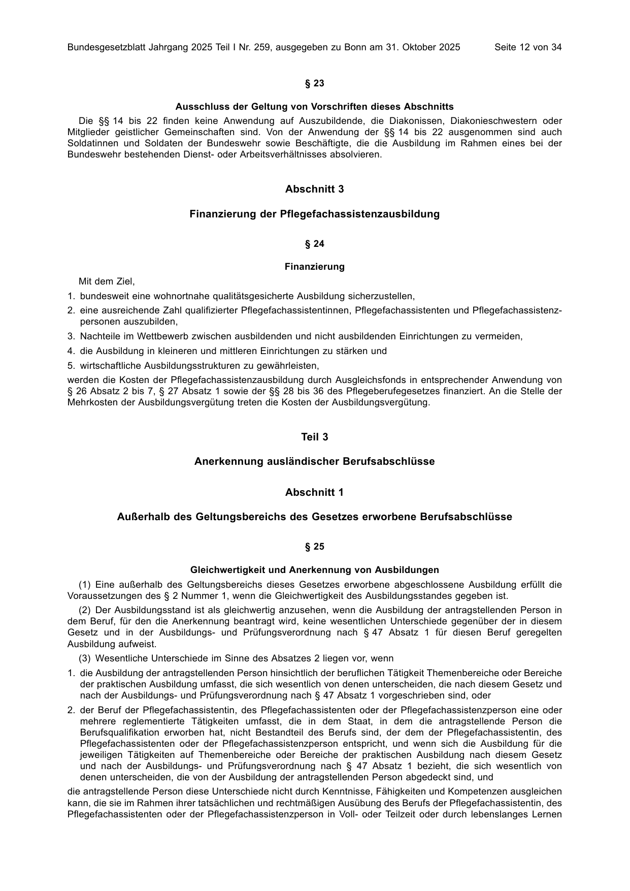 BGBl. 2025, Seite 12 — Originalseite als Abbildung